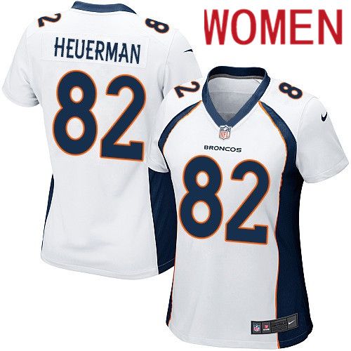 Women Denver Broncos 82 Jeff Heuerman White Nike Game NFL Jersey